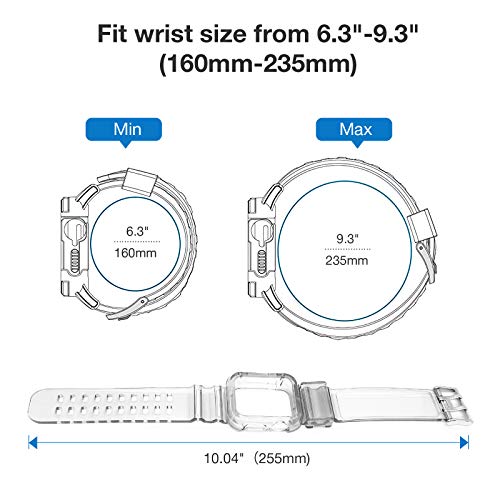 Pohnui Bands Compatible With Apple Watch Bands 38Mm 40Mm 42Mm 44Mm Women Men, Clear Band With Bumper Case, Soft Shockproof Band Strap For Apple Iwatch Series Se/7/6/5/4/3/2/1(Purple 42/44/45Mm) #TOP2
