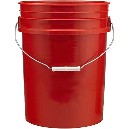 5 Gallon Buckets, Six (6) Pack | Plastic | Red, White & Blue