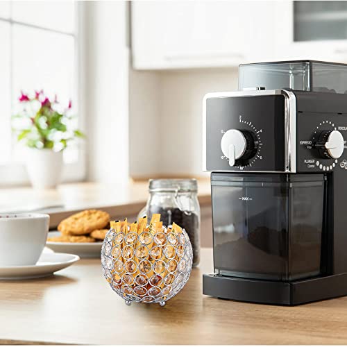 Elldoo 15.5Cm Crystal Coffee Pod Holder, Silver Large Capacity Organizer For K Cup And Nespresso Coffee Pod, Tea Bag Sugar Packet Coffee Capsule Storage Basket For Coffee Bar Kitchen Desktop, Small #TOP5