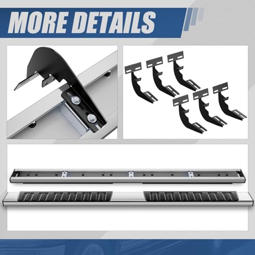 Estribos laterales acero inoxidable cromados para Dodge Ram miniatura 6