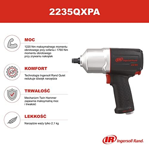 Ingersoll Rand Pneumatyczny klucz udarowy 2235QXPA, 1/2", 8500 obr./ min, 1 sztuka