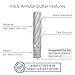 Accusize Industrial Tools 13/16'' Cutting Dia, 3/4'' Weldon Shank H.S.S. Annular Cutter, 3'' Cutting Depth, 2083-2018