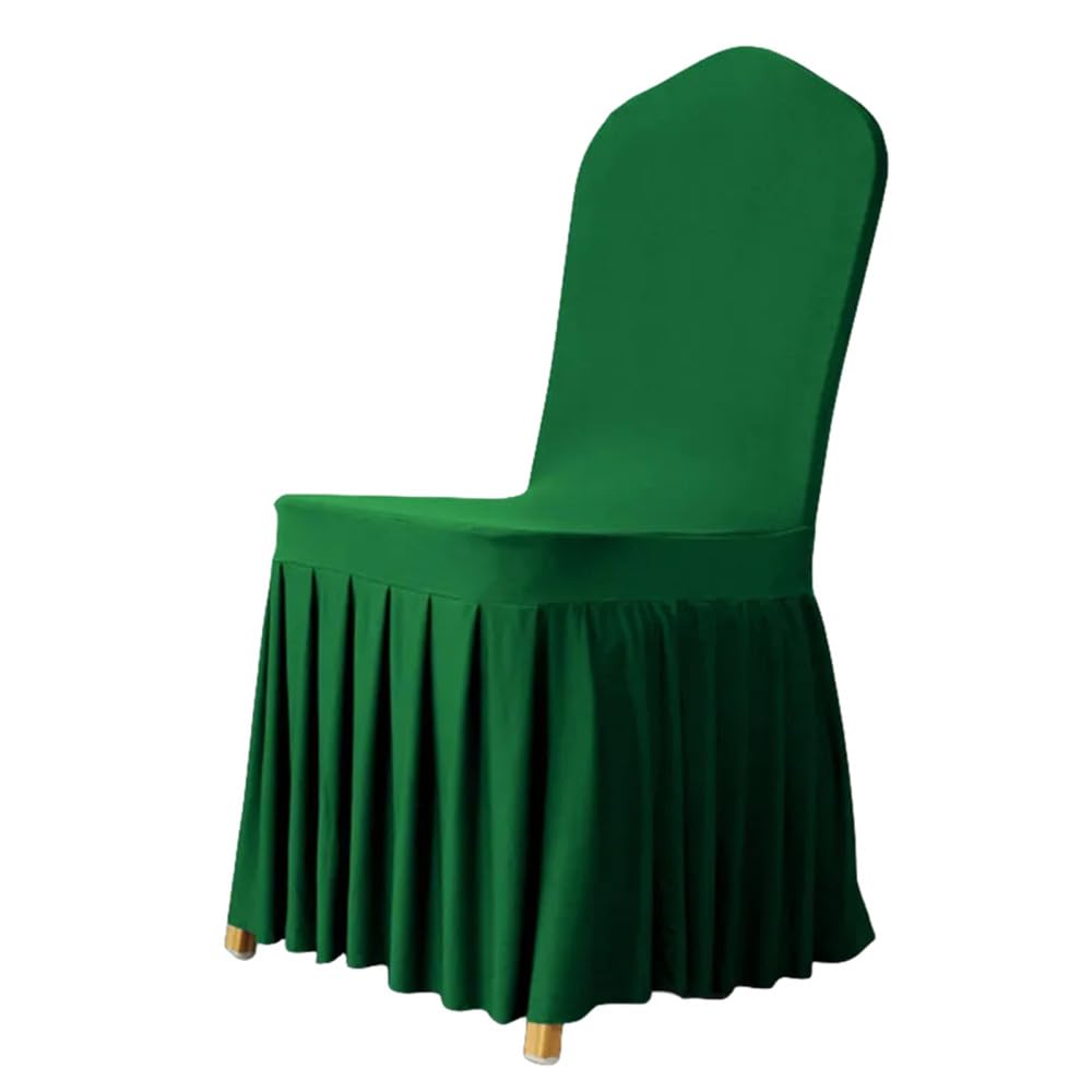 Housses de chaise de mariage polyester PEKMAR vert foncé pour banquet