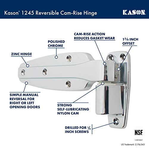 Kason 1245 Reversible Cam-Rise Hinge, 1 to 3/8 Inch Offset, 11245000048