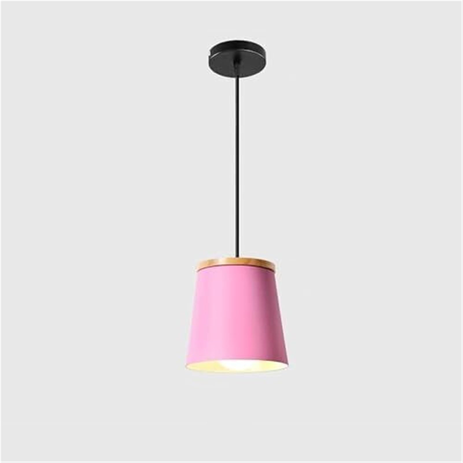KBUUKYYXouy Pink Wrought Iron Cup E27 Vintage Macaron Pendant Lamp Chandelier Hanging Lighting Ceiling Fixture for Kitchen Island Dining Room Living Entryway Bar(Pink)