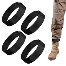 4 Pcs Ankle Straps Elastic Boot Straps Bicycle Pant Leg Straps Adjustable Cycling Thigh Band Black Bike Pants Strap with Buckle for Riding Climbing Fishing Outdoor Sports 15.75 X 1.50 In
