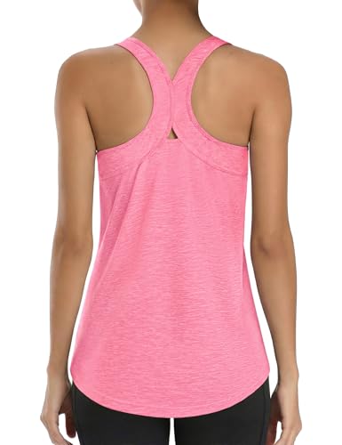 Image of Gyabnw Tank Tops Women Gym Top Sport Sleeveless Running Vest Backless Design Yoga Shirts UPF 50+ Breathable Quick Dry Lightweight Activewear