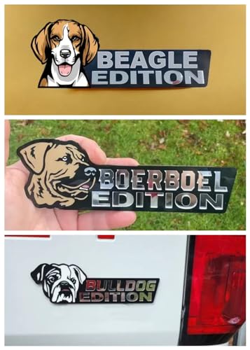 Image of Dog Edition Car Badges Laser Cutting 3D Badge Automotive Decals Stickers for Truck Rv Boat Exterior Decoration, Funy Animal Decor Car Accessories Gifts (Greyhound)