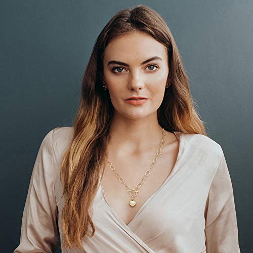 18K Gold Chunky Chain Necklace For Women Harmony Ball Pendant Toggle Clasp Jewelry Gift 20’’ #TOP4