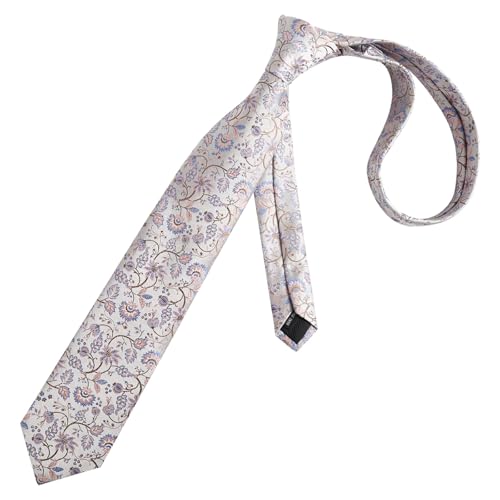 Image of Alizeal Mens 3.15inches Leaf Flower Pattern Tie Set | Floral Pattern Pocket Square Perfect for Fall Winter Business and Holiday Events
