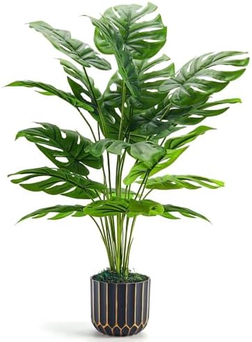 Der Rose 28'' Fake Plants Tall Artificial Monstera Faux Plants In...