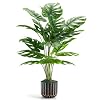 Der Rose 28” Fake Plants Tall Artificial Monstera Faux Plants Indoor Outdoor Tree for Living Room Home House Decor