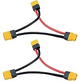 2パック XT60H (XT60 アップグレード) バッテリーシリーズコネクター 12 AWG ソフトシリコンワイヤーケーブルアダプター RC リポバッテリー ヘリコプター クアッドコプター用