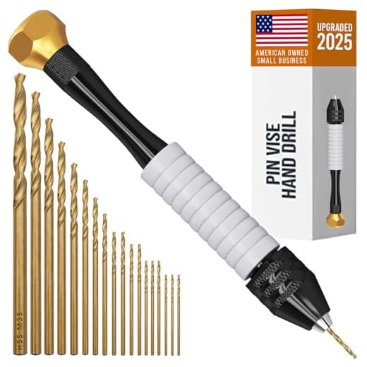 Pin Vise Hand Drill for Jewelry Making - Craft911 Manual Craft Drill Sharp HSS Micro Mini Twist Drill Bits Set, Precision Small Hand Drill For Resin, Rotary Tools For Wood, Jewelry, Plastic, Miniature