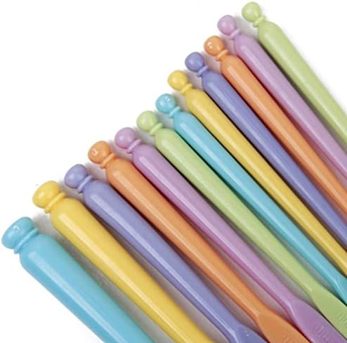 OSALADI 12Pcs 2-10mm Crochet Hooks Handle Crochet Hooks Knit Needles Weave Craft for Crochet Lovers (Random Color)