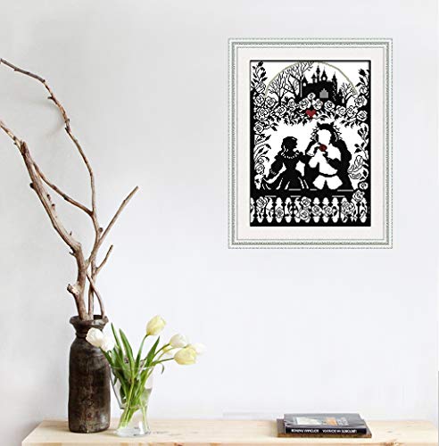 Crossdecor Stamped Cross-Stitch Needlepoint Kits Pre-Printed Patterns For Beginners Adults, Embroidery Cross-Stitching Kit Wall Art Cross Stitch- Fairy Tale Prince And Princess Kits #TOP1