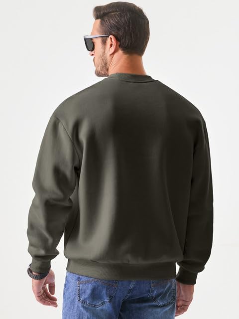 JMIERR Men's Casual Long Sleeves Crewneck Sweatshirts Cotton Pullover Sweatshirt for Men - Image 2