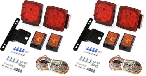 Image of CZC AUTO 12V Submersible LED Trailer Tail Light Kit for Under 80 Inch Boat Utility Waterproof (Trailer light kit) (Pack of 2)