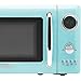 Haden 700 Watt 0.7 Cubic Foot Microwave Oven with Digital Controls, Defrost, and Instant Start Countertop Small Appliance, Turquoise/Chrome