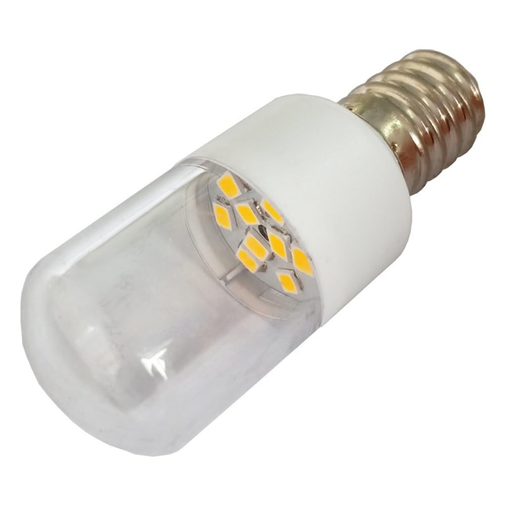 YSJX Lighting, Confezione da 50, LED luce frigorifero AC220V E14/E12 1W 9LED 3528SMD lampadina LED luci notturne Lampadine per la casa(6500K milky cover,E14 220V)