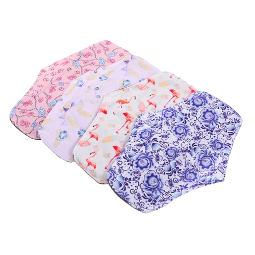 DEARMAMY 4 piezas Compresas Menstruales Reutilizables Bambú Absorbentes y Transpirables Almohadillas Higiénicas Lavables para Mujeres Protección Diaria Cómoda y Práctica