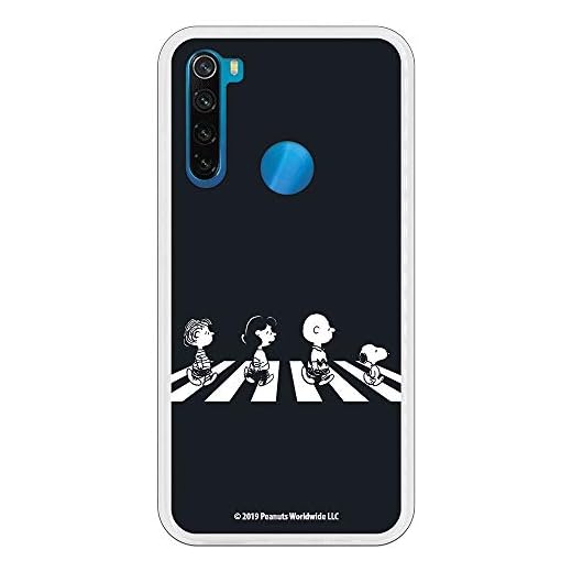 Funda para Xiaomi Redmi Note 8 Oficial de Snoopy Personajes Beatles para Proteger tu móvil. Carcasa para Xiaomi de Silicona Flexible con Licencia Oficial de Peanuts.