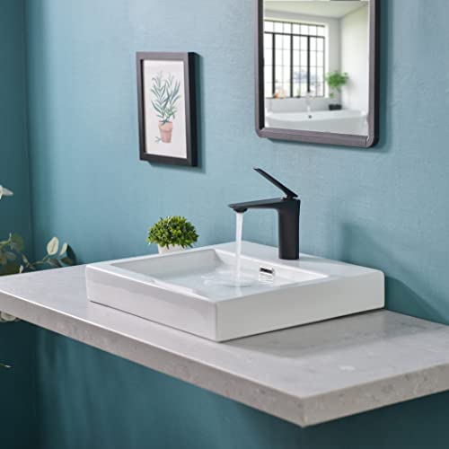 Davivy 18.7''X 17.2'' Rectangle Vessel Sink With Pop Up Drain,Bathroom Vessel Sinks,Bathroom Sinks Above Counter,White Vessel Sink,Counter Top Sink,Ceramic Vessel Sink For Bathroom #TOP2