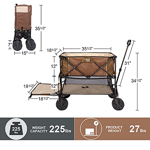Timber Ridge Opvouwbare Bolderkar Dubbeldekker Vouwwagen Handwagen Inklapbaar Transportwagen Strandwagen Tuinwagen voor… - Afbeelding 6
