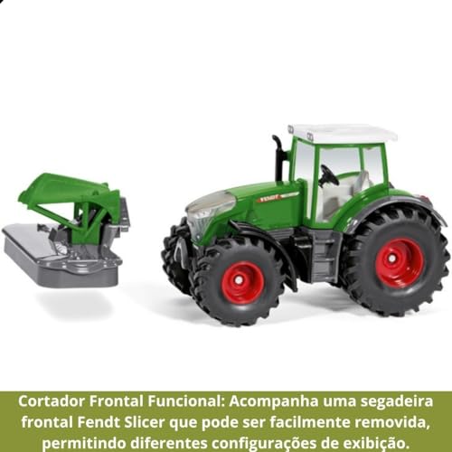 Siku 2000, Trattore Fendt 942 Vario Con Falciatrice Frontale, Metallo E Plastica, 1:50, Verde, Falciatrice E Cabina Rimovibili, Gancio Di Traino - 8