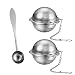 Produktbild HAUSPROFI 2 Stück Teesieb 5.5 cm Teeei mit Kleiner Kette und Bajonettverschluss 1 Löffel 304 Edelstahl Teefilter für losen Tee und Mulling Gewürze