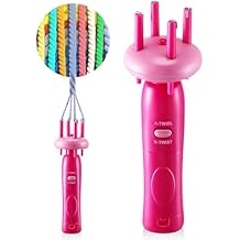 Enhon Cord Maker Portable Fringe Twister, Handheld Cord Maker for Craft Yarn Making Twister for Beginners Patent PendingPink