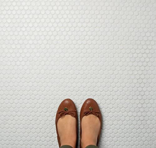 Penny Round Tile Arctic White Porcelain Mosaic Matte Look Designed In Italy (12X12) #TOP6