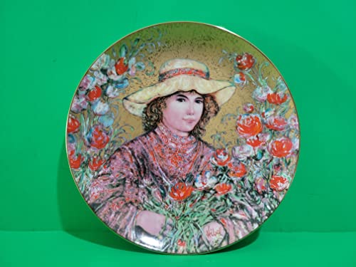 Edna Hibel Peony Flower Girl Series Limited Edition Plate