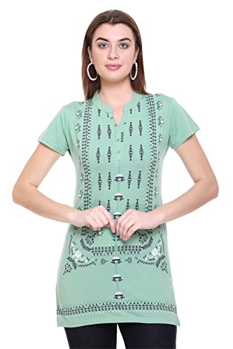Image of In Love Women's Cotton Blend Plus Size Printed Kurti