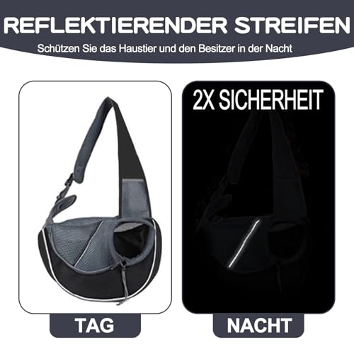 Tragtuch Klein Hund Tragetasche, Hundetragtuch Mit Verstellbarem Riemen, Hundetragetasche bis 5kg Hundetasche, Hundetragebeutel Mesh Hundetrage Outdoor Katzentrage Kleintiere Hundetragetuch Reise
