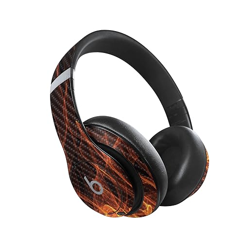 Image of MightySkins Carbon Fiber Skin Compatible with Beats Studio Pro - Charcoal Flames | Protective, Durable Textured Carbon Fiber Finish | Easy to Apply