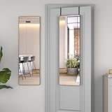 Biyatuos Door Mirror Full Length, 39'x 12' Over The Door Hanging Mirror, Wall Mounted Mirror,Full Body Wall Mounted Mirror for Bedroom Living Room Locker Room (Black)