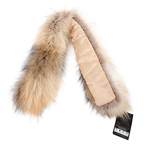 Fur Trim for Hood Replacement Fox Fur Hood Trim For Winter Coat Detachable Women Men(Raccoon)