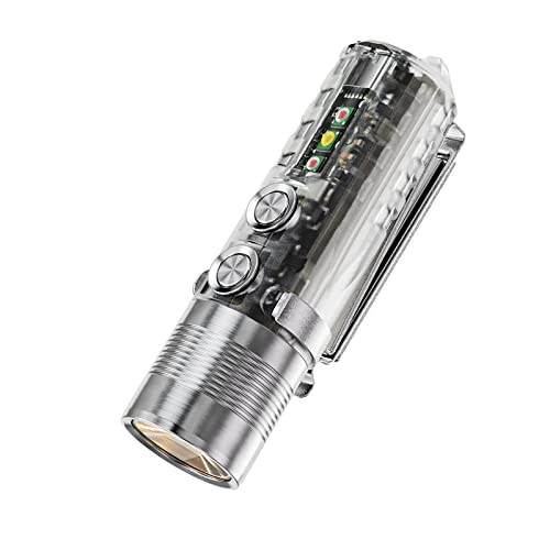 RovyVon A28R G2 Pocket Torch with Red and White Side Light,1000 Lm Rechargeable Torches,Water Resistant,EDC Flashlight for Everyday Carry Hiking