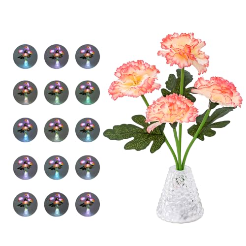 Image of Carnation Flower Lamp, Birthday Gift for Women Home Bar Decor Night Light