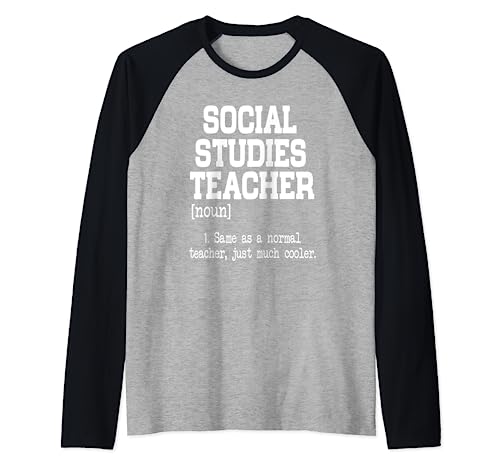Estudios Sociales Nombre del profesor Definición Ciencias Sociales Enseñar Camiseta Manga Raglan