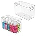 mDesign Juego de 2 organizadores de baño – Caja de almacenaje con Asas para champú, Toallas y Otros Accesorios de baño – Cesta organizadora, Adecuada para Guardar cosméticos – Transparente
