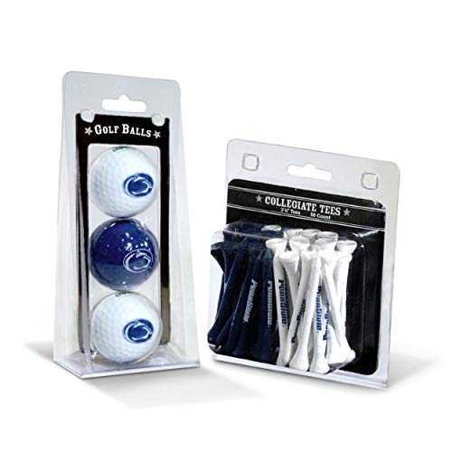 Team Golf Ncaa Penn State Nittany Lions 3 Golf Balls And 50 Golf Tees Logo Imprinted Golf Balls (3 Count) & 2-3/4" Regulation Golf Tees (50 Count), Multi Colored #TOP1
