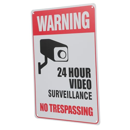 Homoyoyo Señal De No Traspasar De Metal Retro Diseño Vintage Cartel De Advertencia De Videovigilancia y Seguridad para Propiedades Decoración para Pared Externa y Hogar