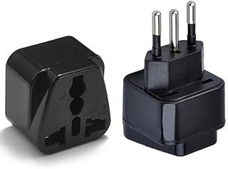 2 PCS UK to Switzerland Plug Adapters Switzerland Power Converter Grounded Universal Travel Adapter 3 Pin Switzerland International Type J Plug for Switzerland Liechtenstein (black)