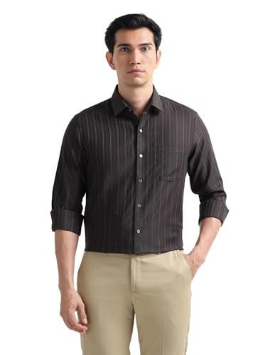 Image of Arrow Checked Slim Fit Mens Formal Shirt - Cotton, Breathable & Comfortable, Full Sleeves Shirts for Men