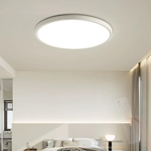 Plafonnier LED moderne pour chambre et cuisine, luminaire chic et blanc à intensité variable