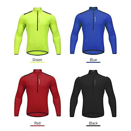 Andoer Camisa de manga comprida masculina de ciclismo primavera outono meio zíper MTB ciclismo