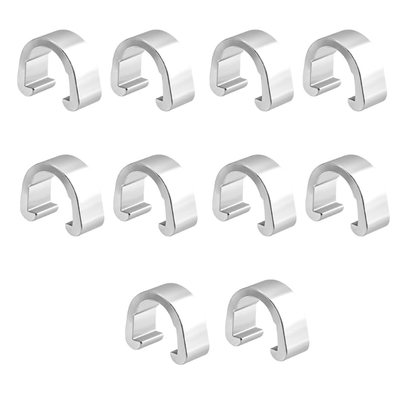 LIANXUE 10 Pcs Aluminum Alloy Bike Cable C-Clips Brake Cable Housing Clip Fixed Clamps Brake Derailleur Shifts Cable Clip Aluminum Alloy Bike Cable C-Clips Mountain Bike Gear