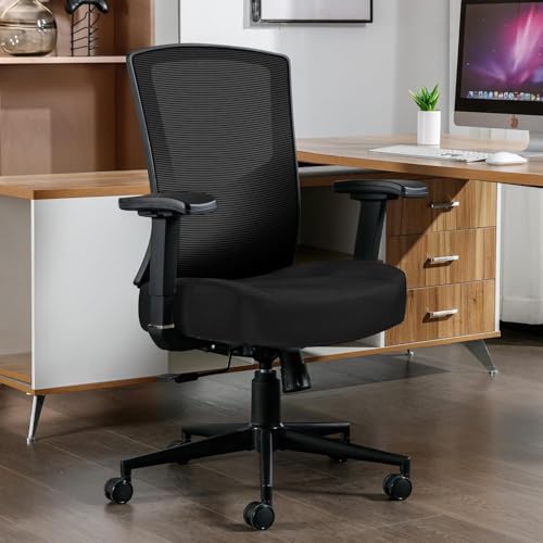 Fantasylab Bürostuhl 200KG Ergonomischer Schreibtischstuhl mit Extra Breite Sitzfläche Offce Chair mit 13cm Memory-Schaum Chefsessel mit Verstellbare Lendenwirbelstütze